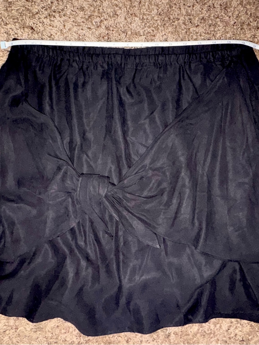 Saks Fifth Avenue Black Y2K Vintage Mini Skirt with Front Tie - Picture 6 of 8